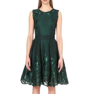 Maje Green Honeycomb Cocktail Dress